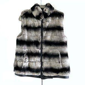 Adrienne Landau Luxurious Rabbit Fur and Cashmere Reversible Vest